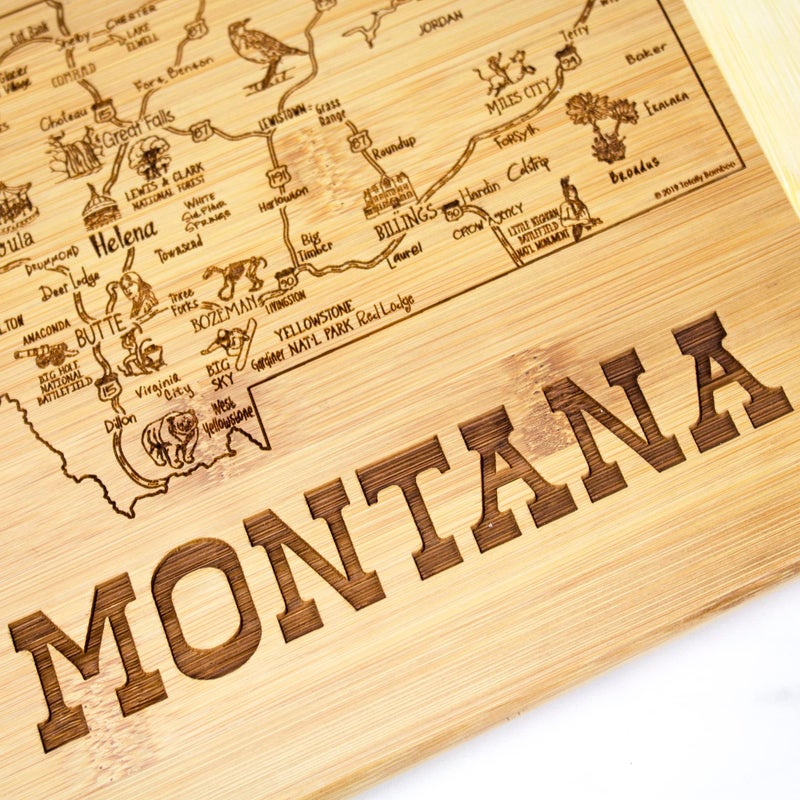 Totally Bamboo A Slice of Life Montana State Serving and Cutting Board  11"" x 8.75"" - Image 3